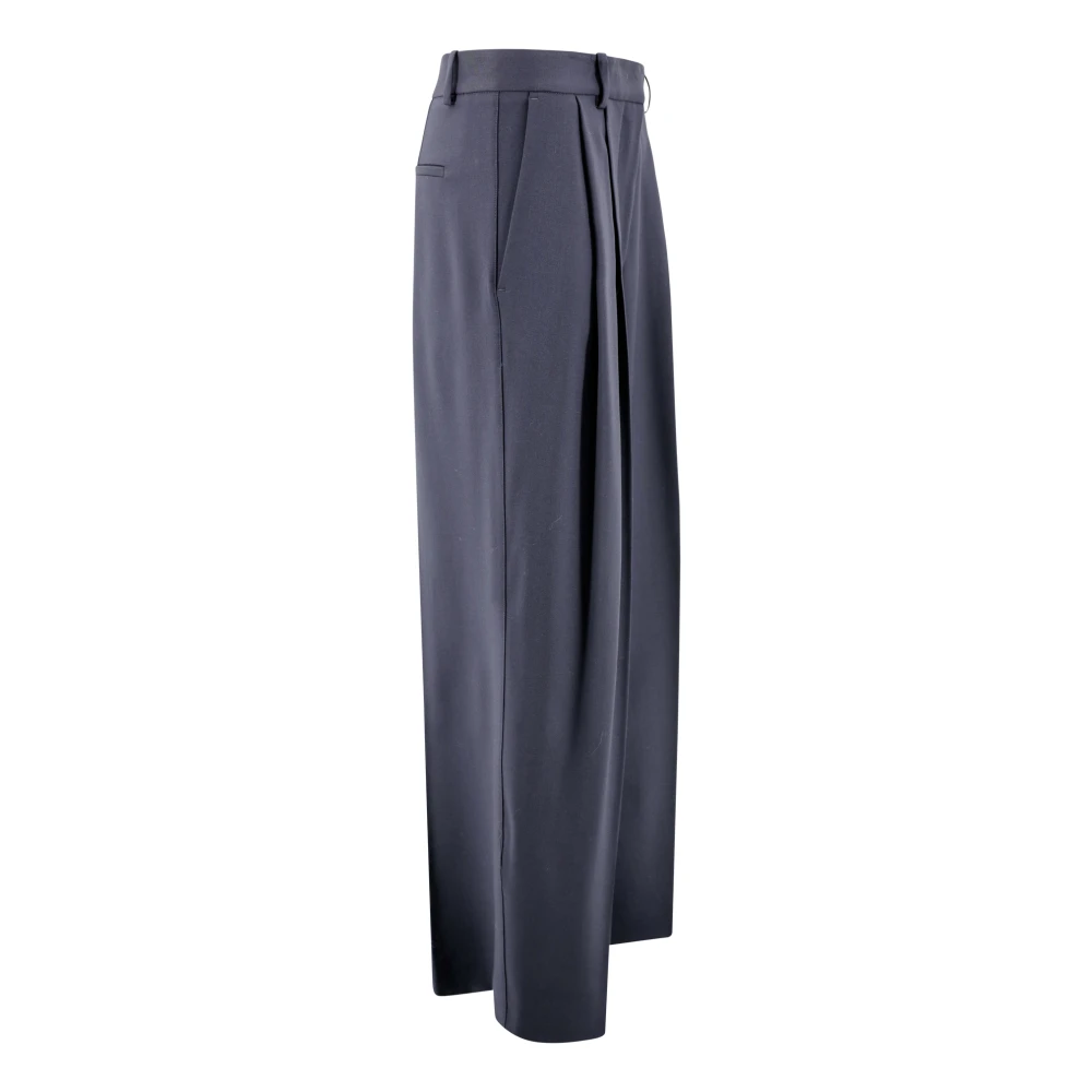 P.a.r.o.s.h. Blauwe Wol Zijde Blend Getailleerde Broek Blue Dames