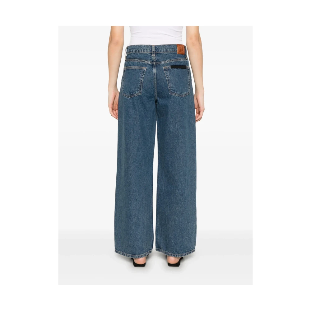 Anine Bing Klassieke Blauwe Jeans met Knoopsluiting Blue Dames