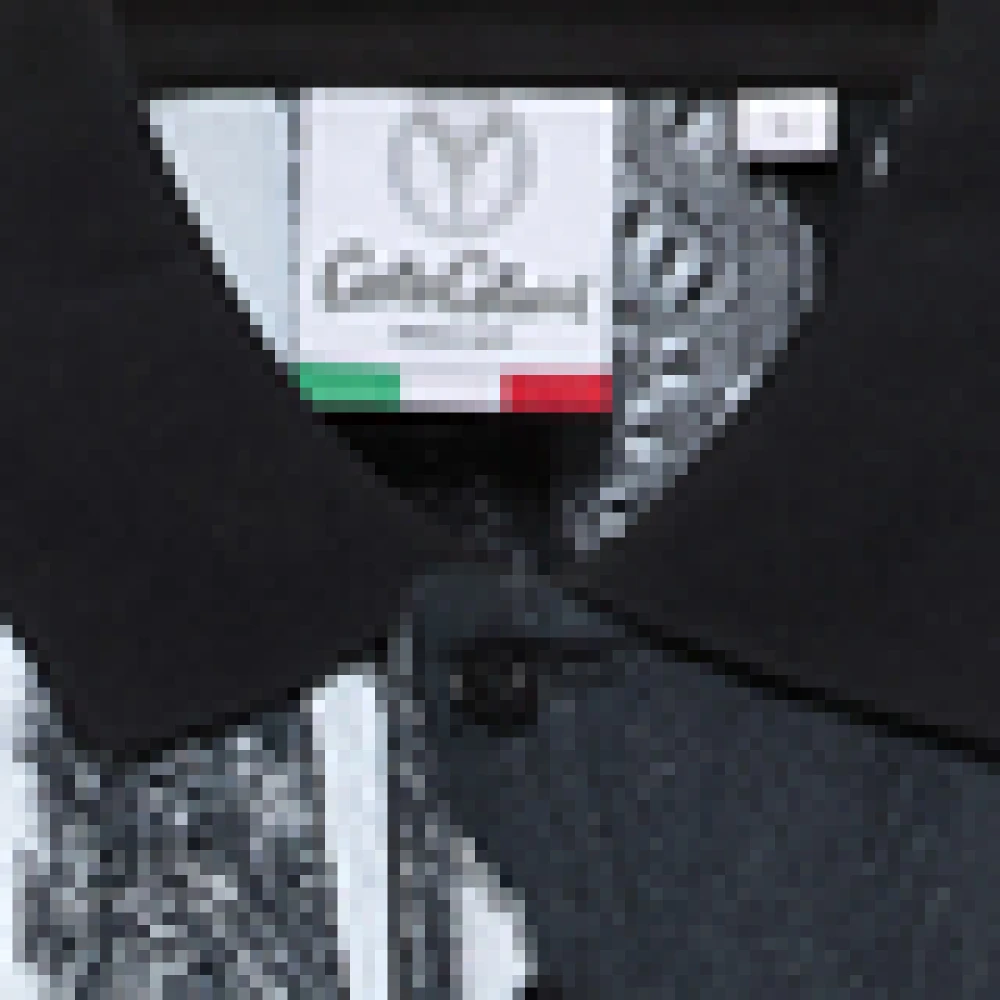 carlo colucci Polo Shirt met Knitprint Black Heren