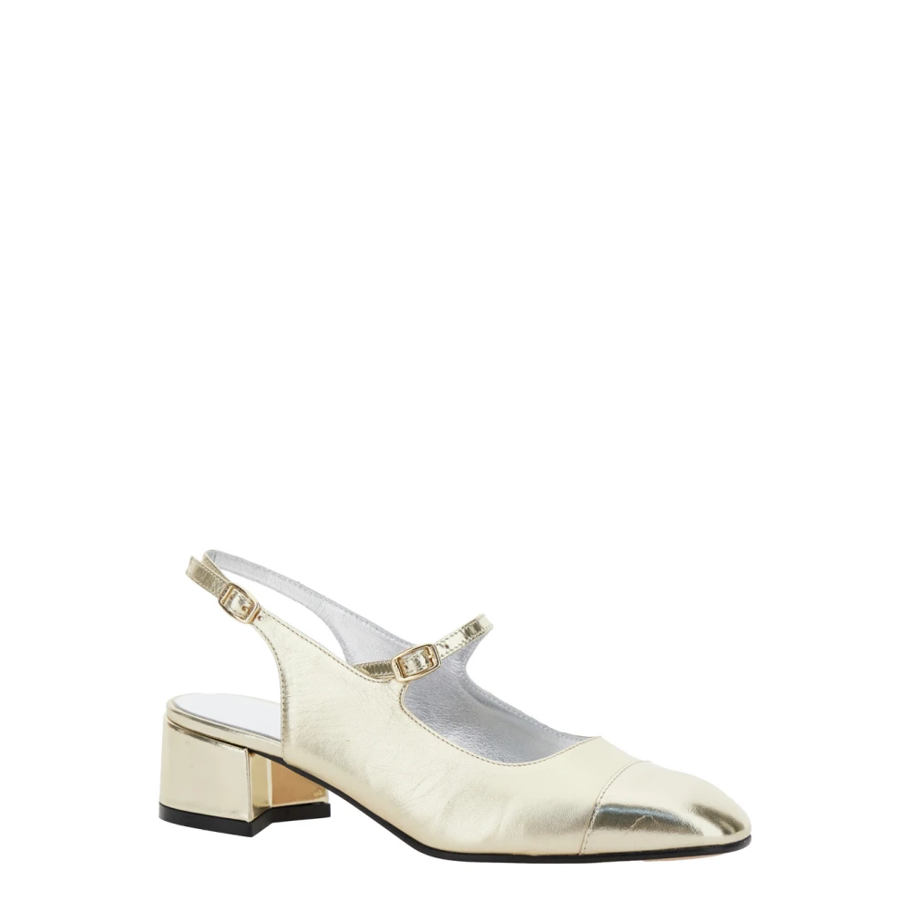 Carel Metallic Slingback Pumps in Lakleer Gray Dames