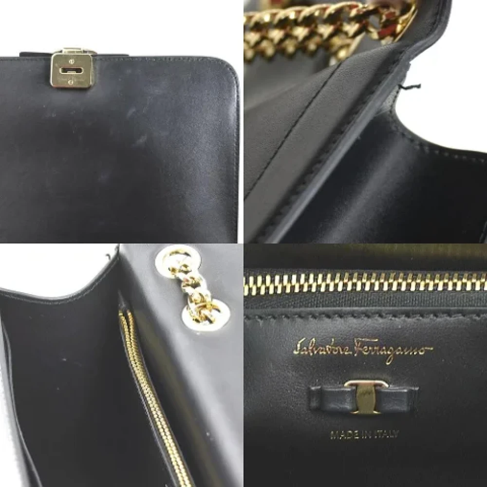 Salvatore Ferragamo Pre-owned Leather shoulder-bags Black Dames