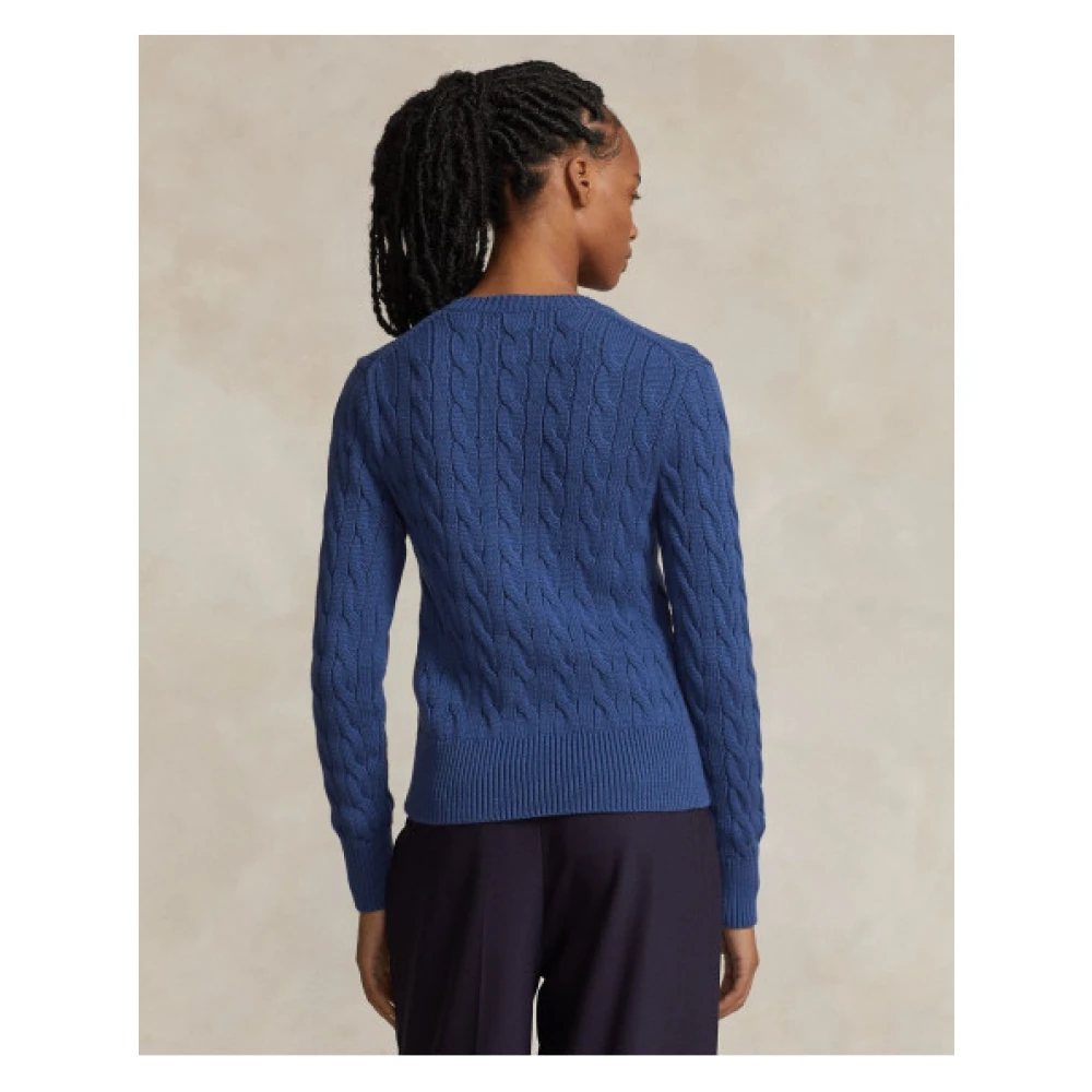 Polo Ralph Lauren Gebreid Cardigan met Kabelpatroon Blue Dames