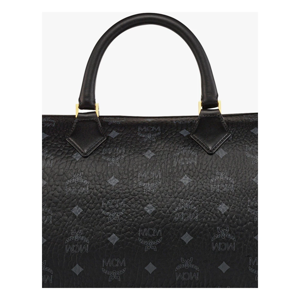MCM Ella Boston in Visetos Black Dames