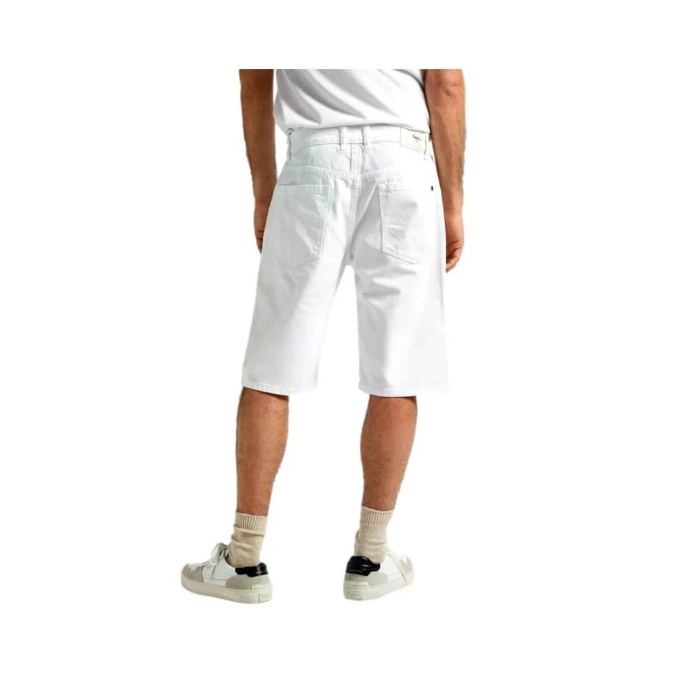 Pepe Jeans Witte Denim Bermuda Shorts White Heren