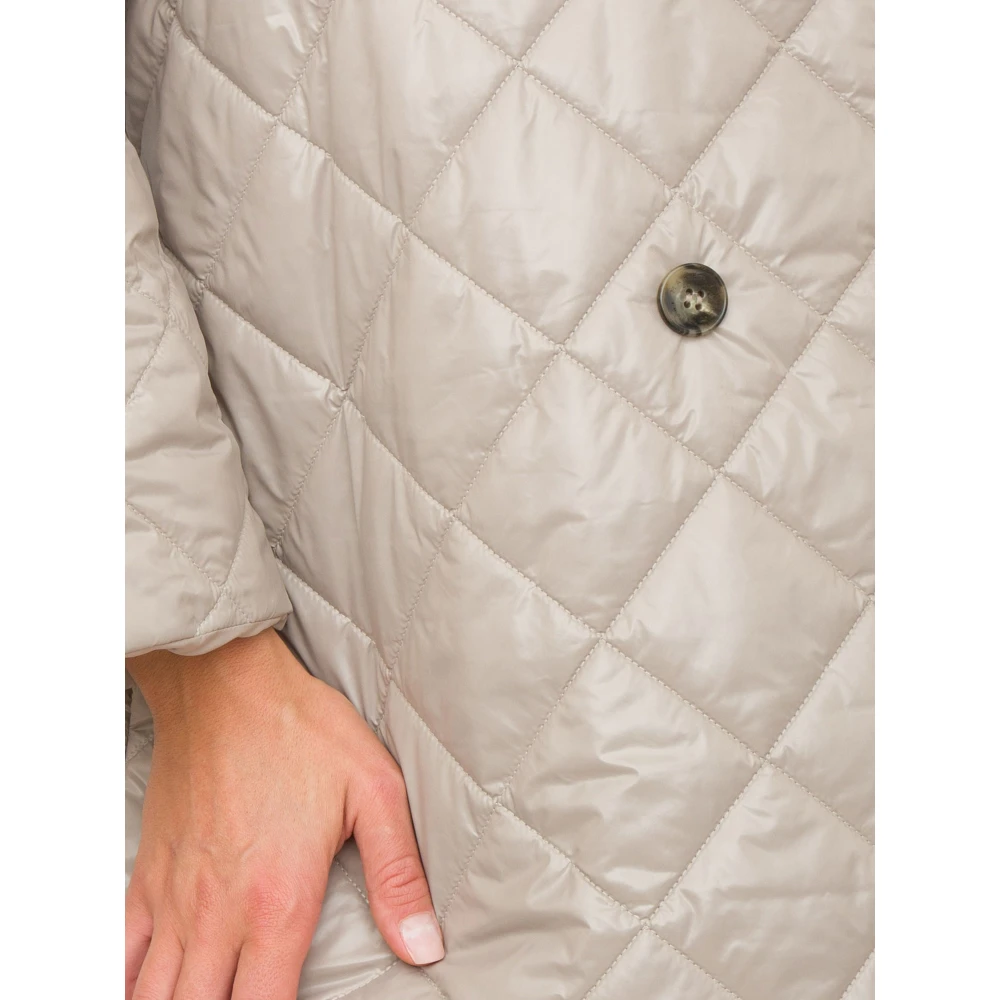 Marella Korte Gewatteerde Beige Jas Beige Dames