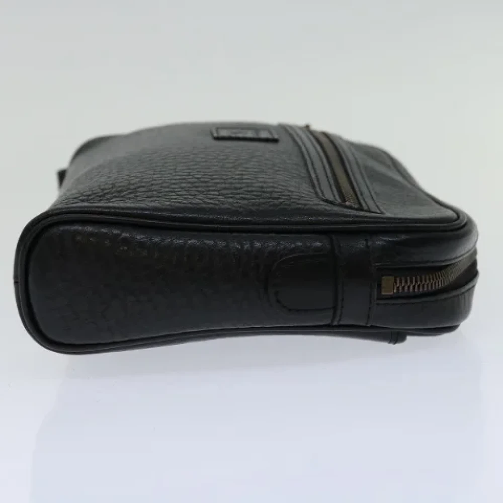 Burberry Vintage Pre-owned Leather clutches Black Dames