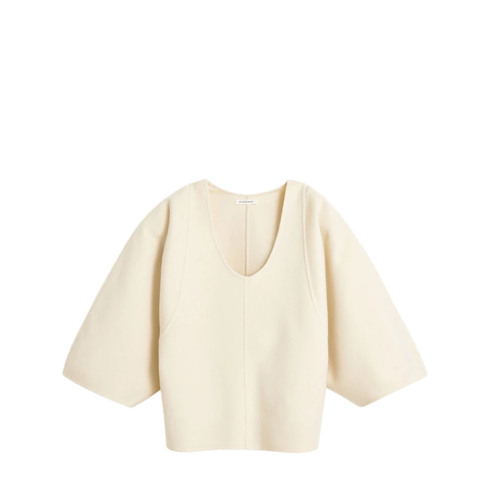 By Malene Birger Parel Wollen Blouse By Herenne Birger White Dames