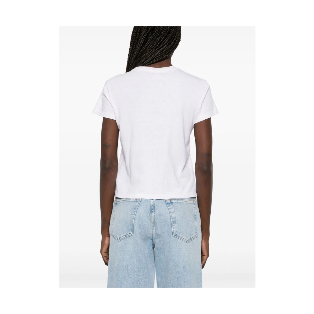 Re Done Wit Crew Neck Slogan Print T-shirt White Dames