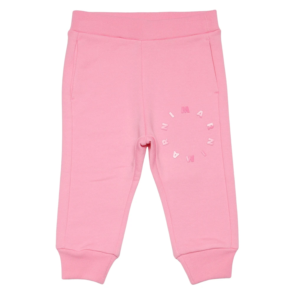 Marni Girls Pink Sweatpants,, Round Logo Joggers Medium