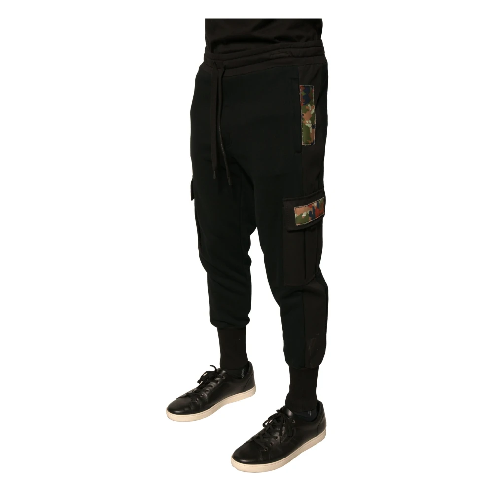 Dolce & Gabbana Cargo Jogger Sweatpants met Logo Details Black Heren