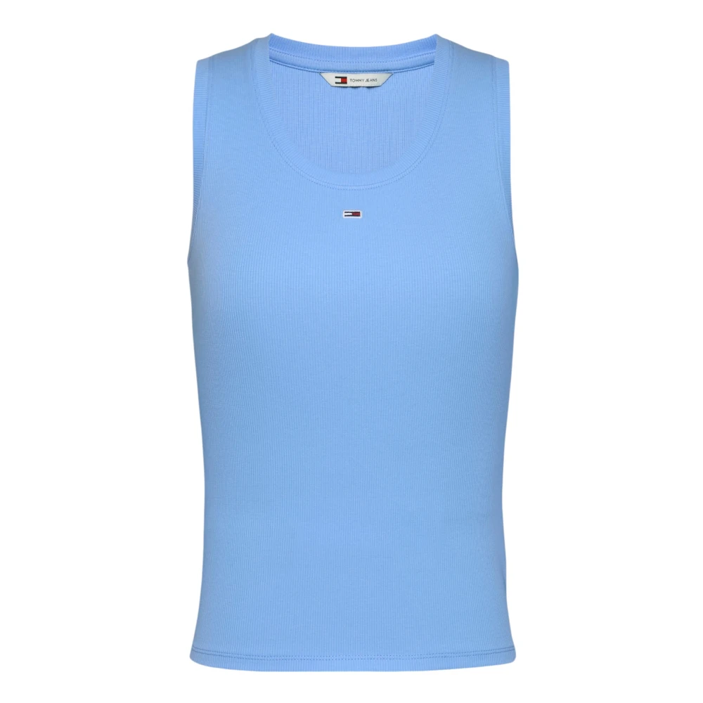 Tommy Jeans Lichtblauwe Mouwloze Top Slip-On Stijl Blue Dames
