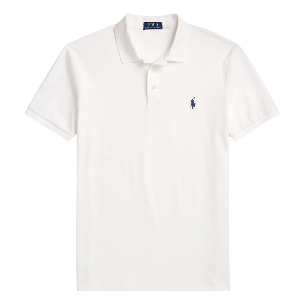 Polo Ralph Lauren Stretch Katoen Mesh Slim Fit Polo White Heren