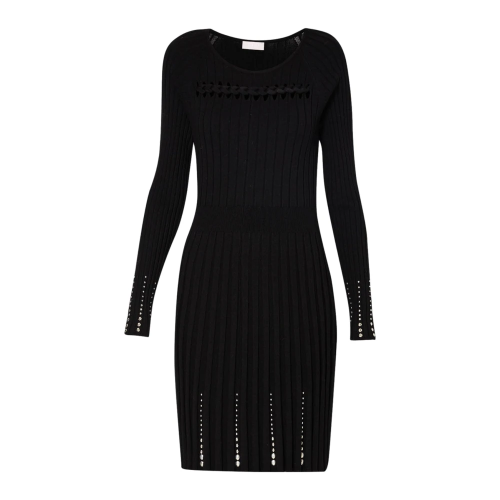 Liu Jo Casual jurk met viscose-polyestermix Black Dames