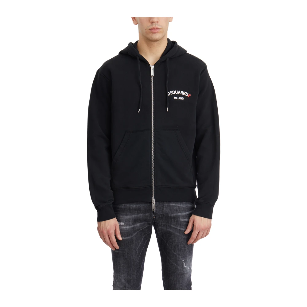 Dsquared2 Hoodie met rits Black Heren