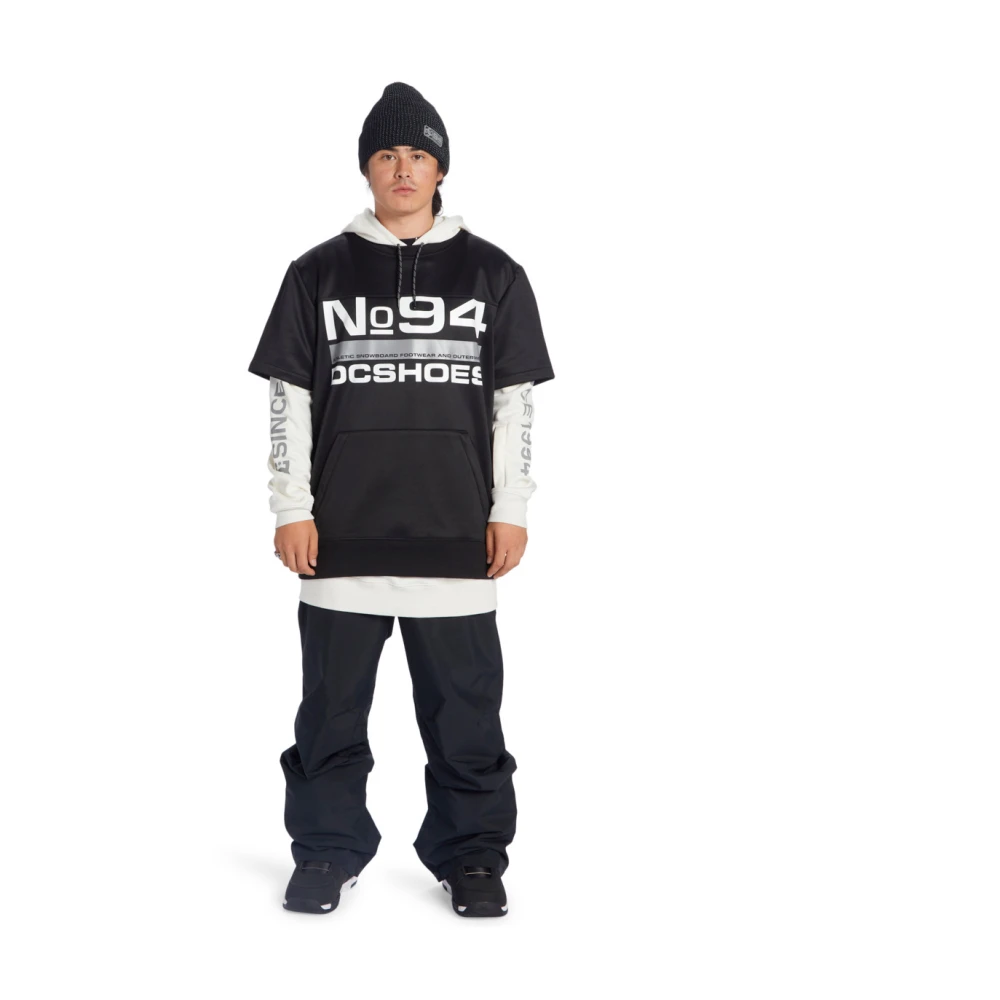 DC Shoes Zwarte trui met capuchon en ritssluiting zakken Black Heren
