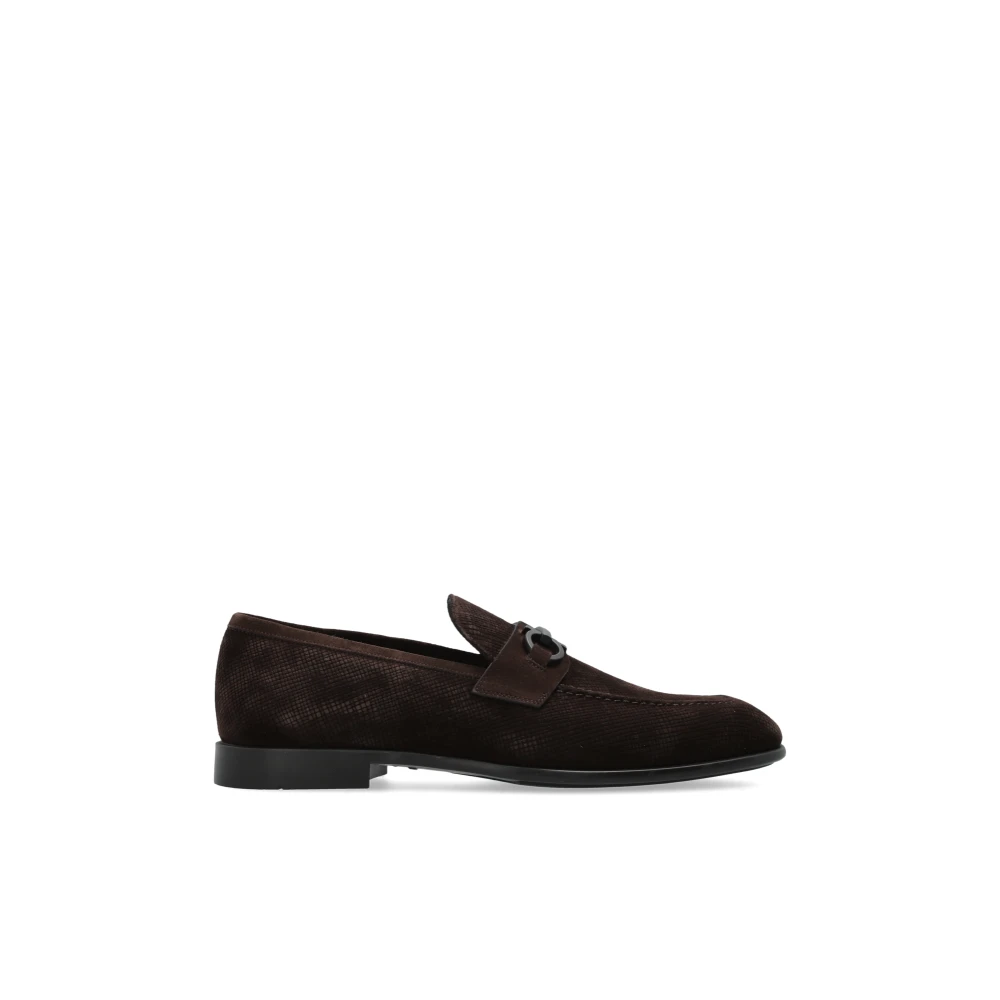 Ferragamo Men's Brown Foster Suede Loafers