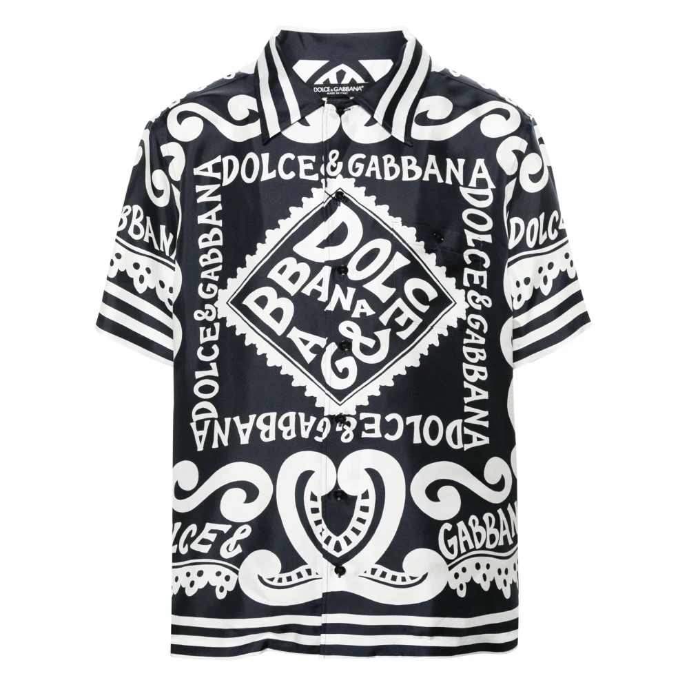 Dolce & Gabbana Zwarte Overhemden voor Mannen Black Heren