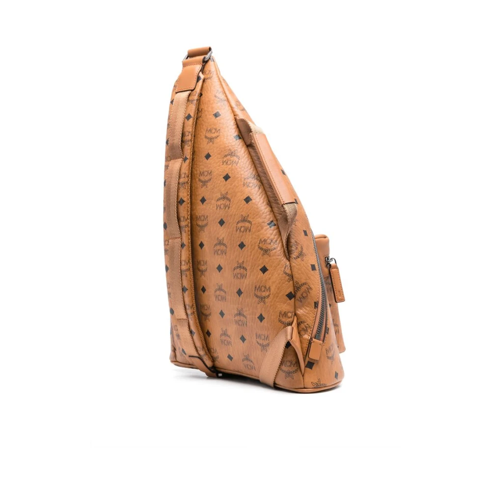 MCM Bruin Cognac Crossbody Tas met Handvat Brown Heren