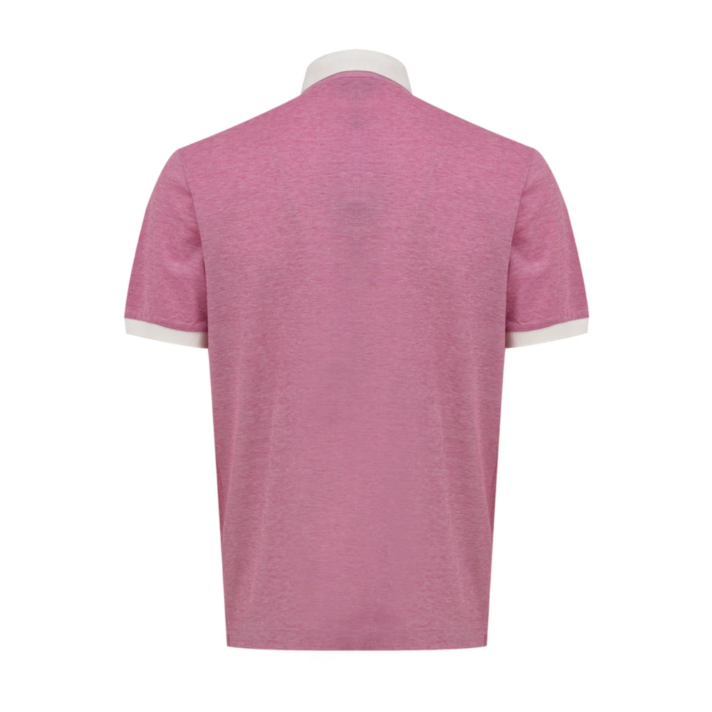 Canali Roze poloshirt met korte mouwen Pink Heren