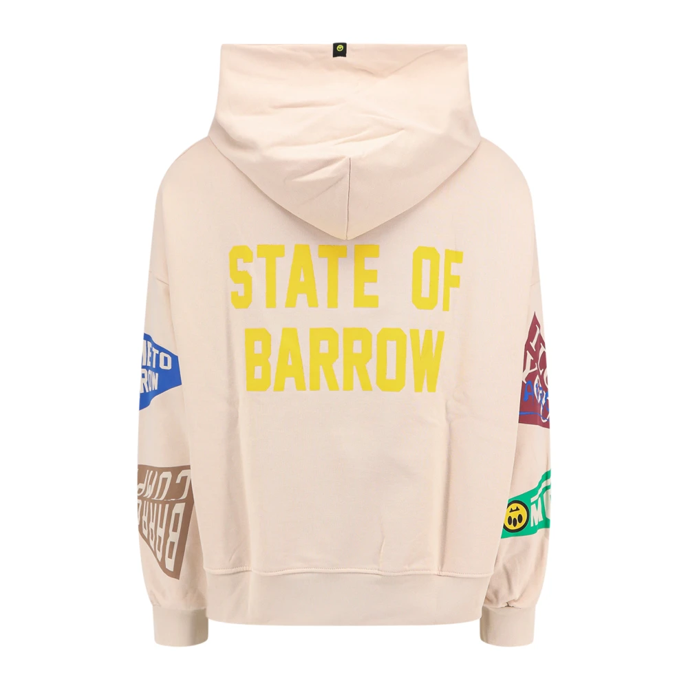 Barrow Katoenen sweatshirt met frontprint Beige Heren