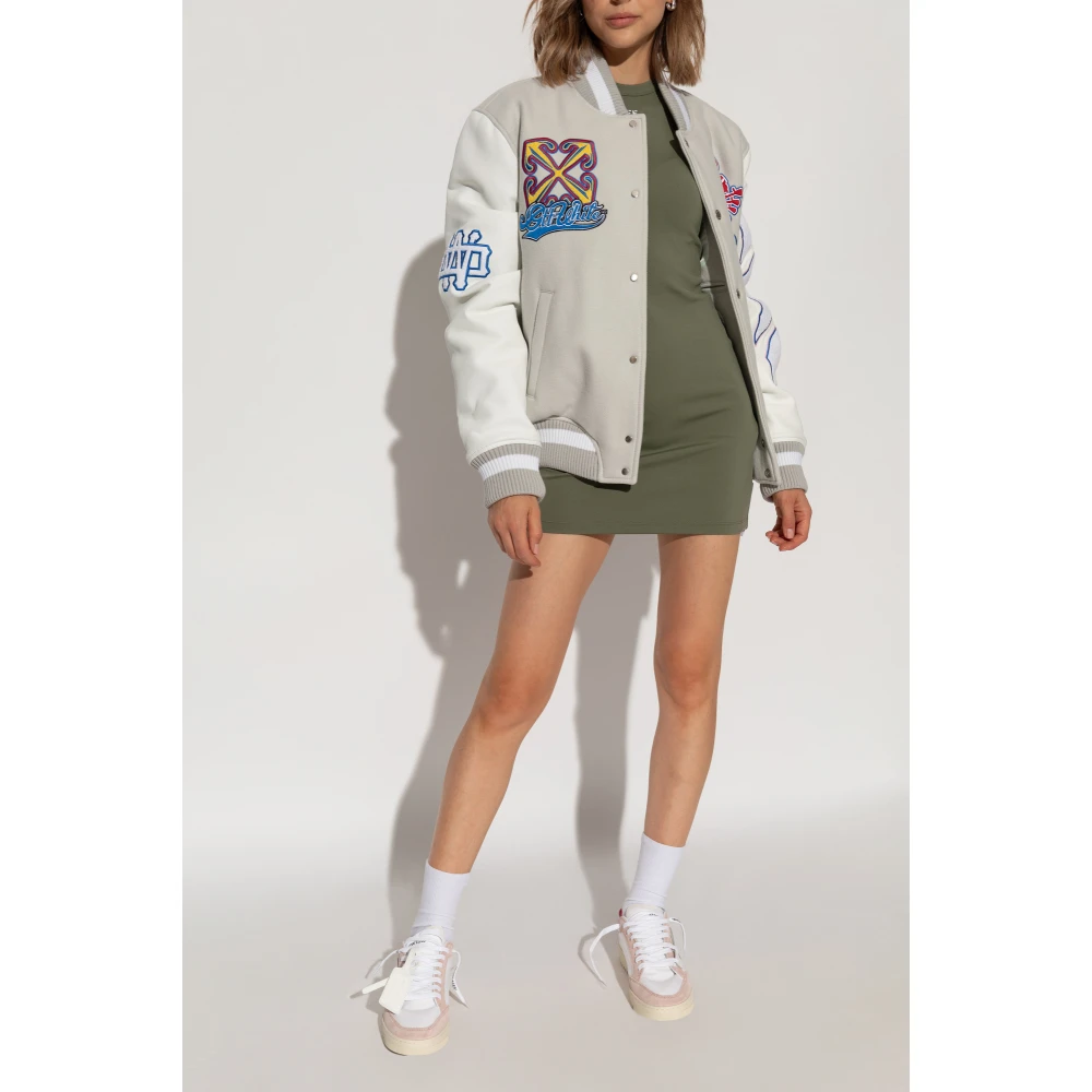 Off White Jurk met logo Green Dames
