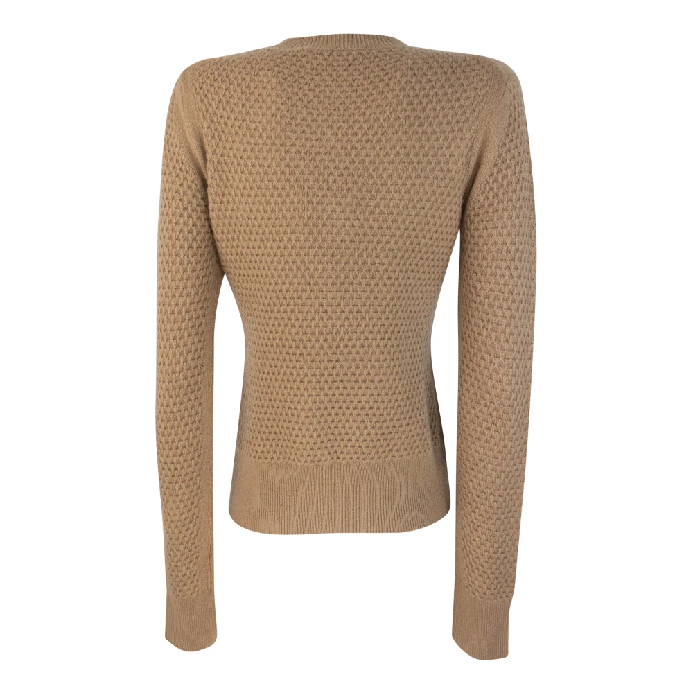 Max Mara Studio Kasjmier Crewneck Trui Bruin Brown Dames