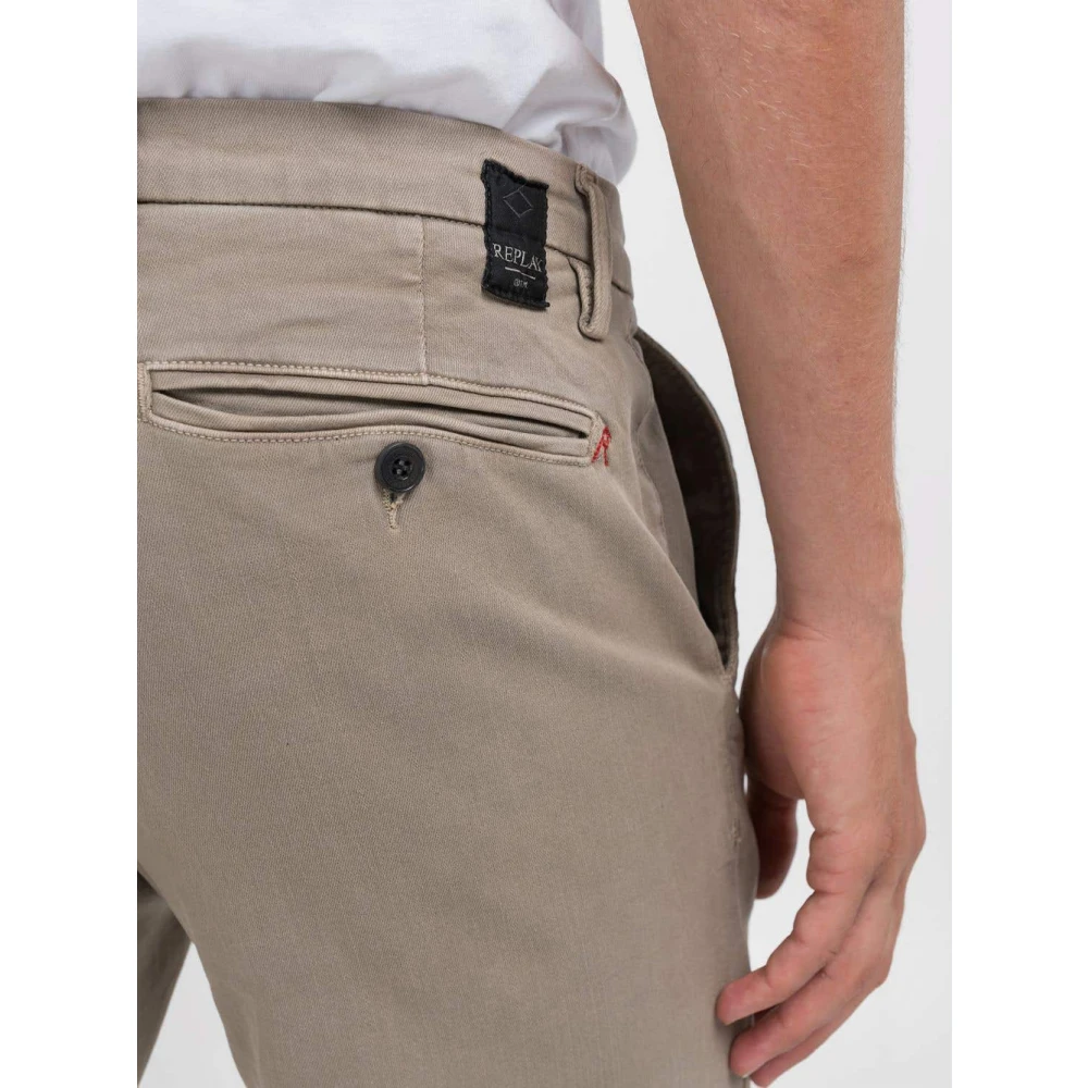 Replay Ivory Chino Slim Fit Broek Beige Heren