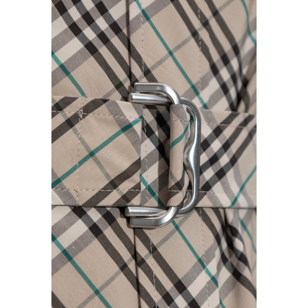 Burberry Geruite Jurk Beige Dames