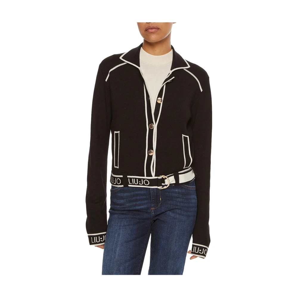Liu Jo Zwart Kant Rug Vest Black Dames
