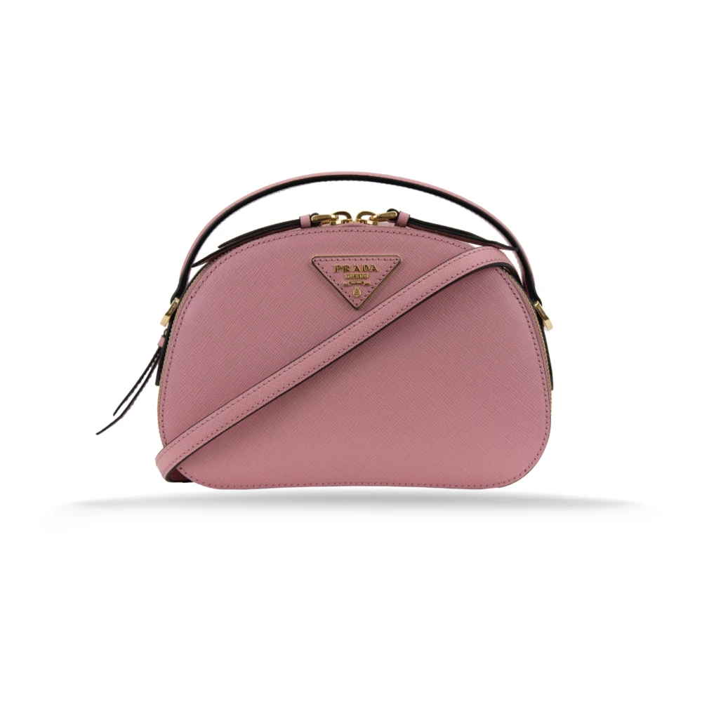Prada Dames Saffiano Leren Schoudertas Pink Dames