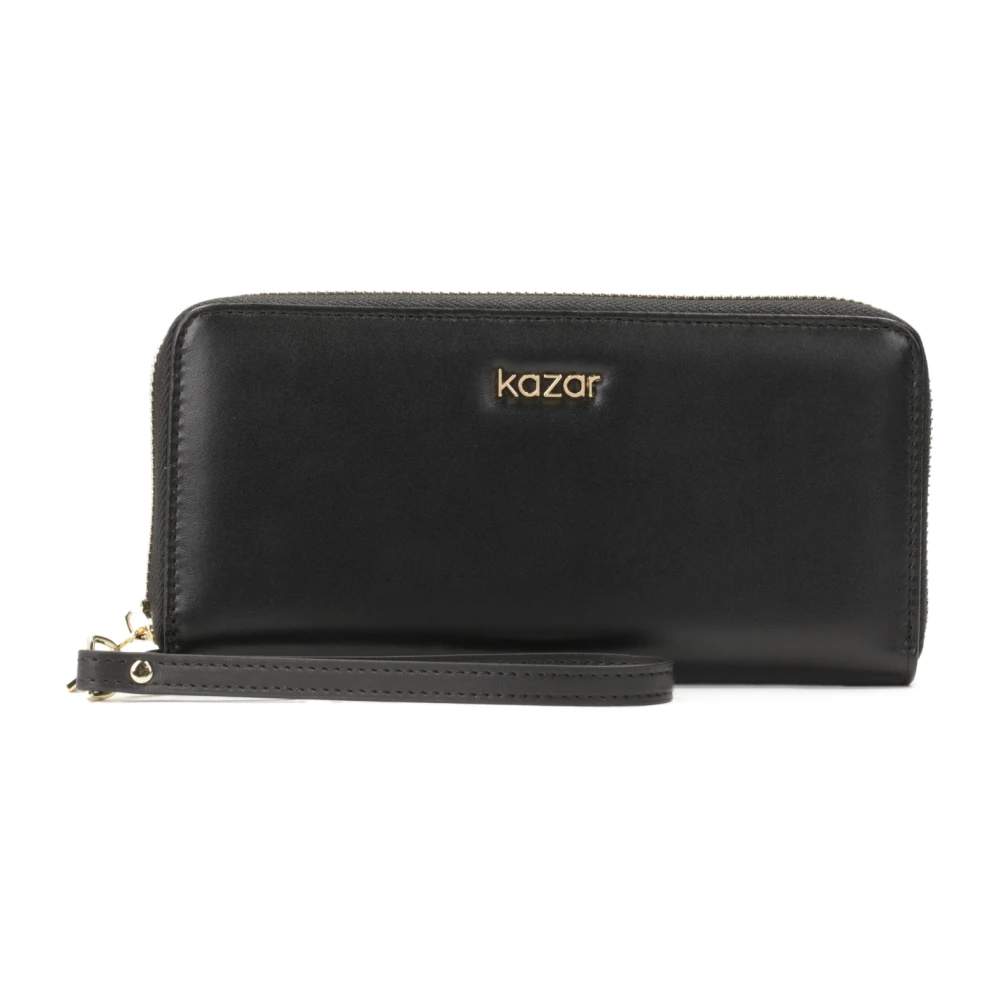 Kazar Leren portemonnee met handriem Black Dames