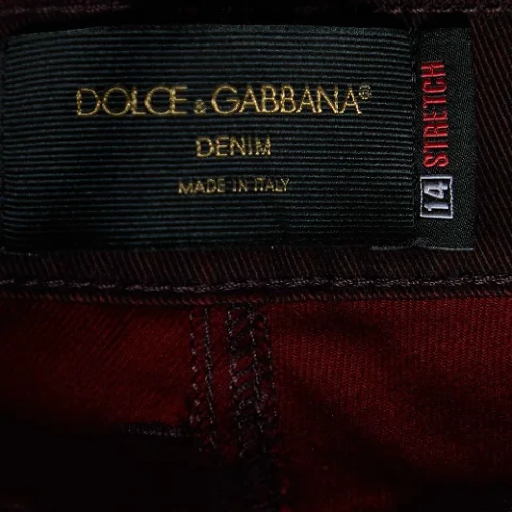 Dolce & Gabbana Pre-owned Cotton jeans Red Dames