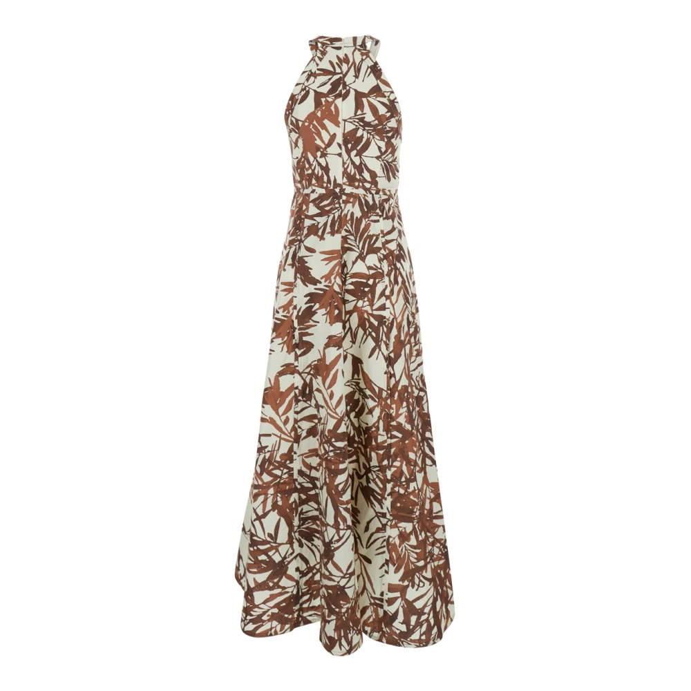 BRUNELLO CUCINELLI Multicolor Herbarium Print Halternek Jurk Multicolor Dames