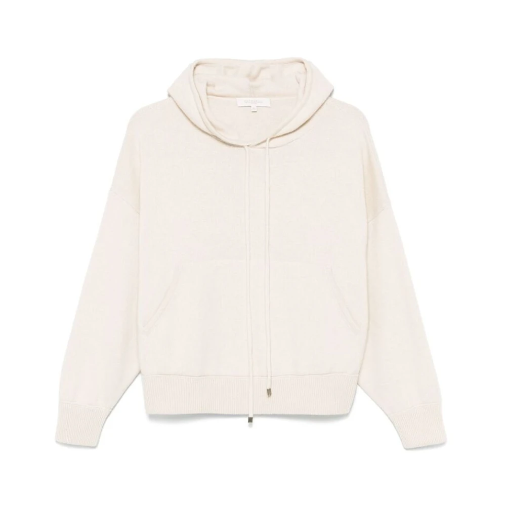 Antonelli Firenze Beige Stickad Hoodie Beige, Dam