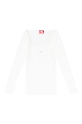 Slim Fit Wide Crew Neck Oval D Logo