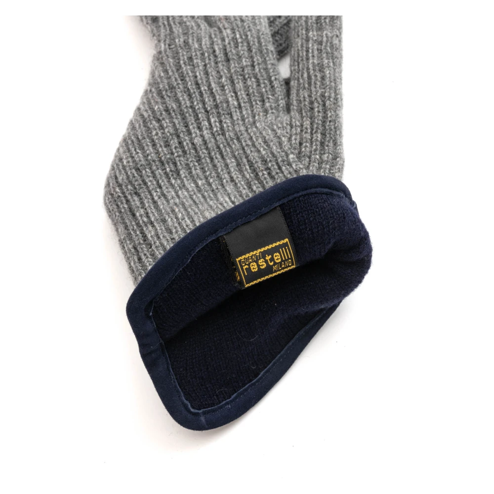 Restelli Guanti Kasjmierhandschoenen met Nappa-details Gray Unisex