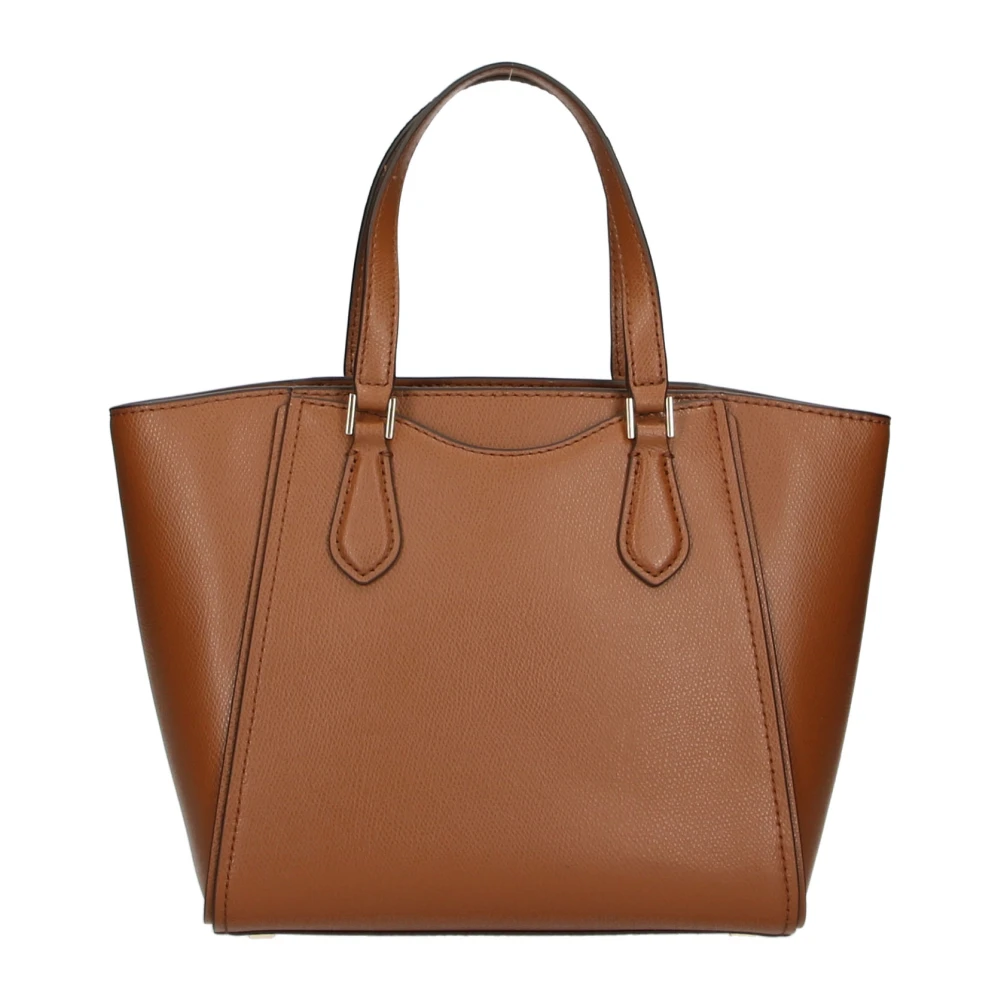 Michael Kors Bruine leren schoudertas met logo Brown Dames