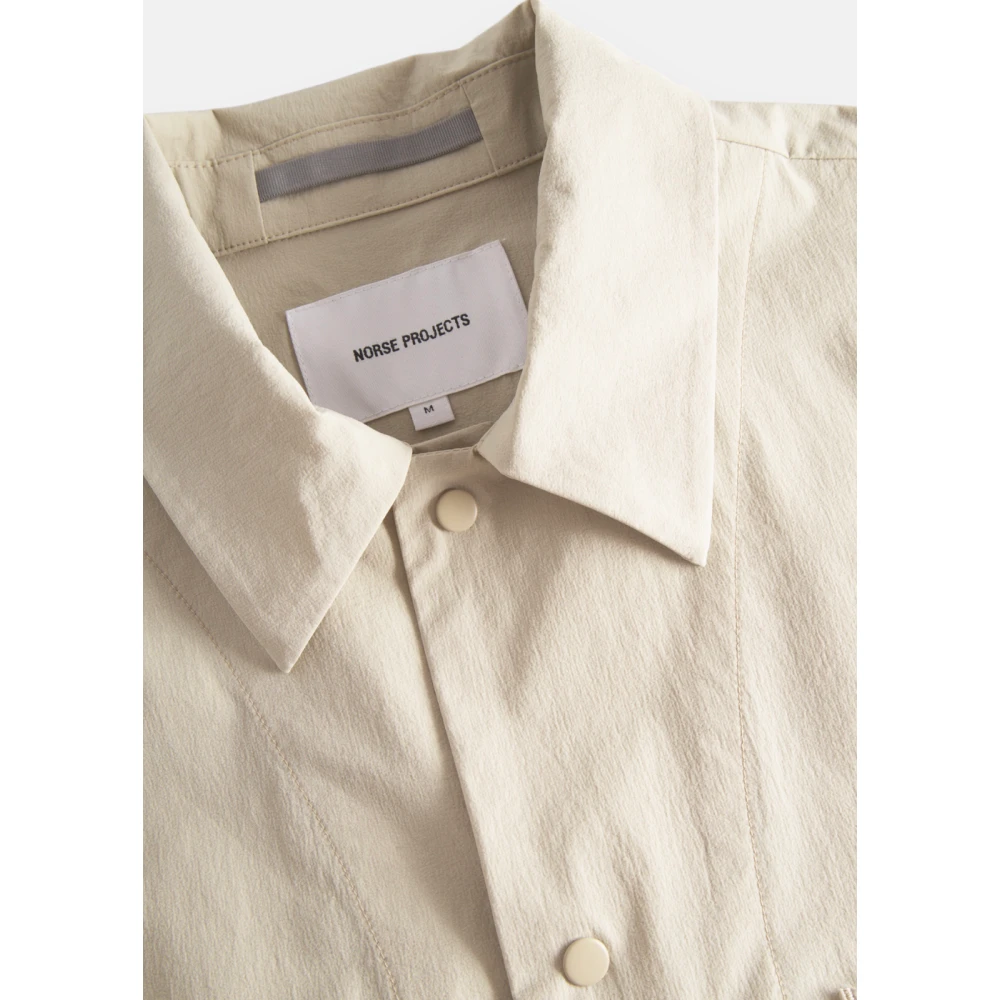 Norse Projects Licht Reizen Korte Mouw Casual Shirt Beige Heren