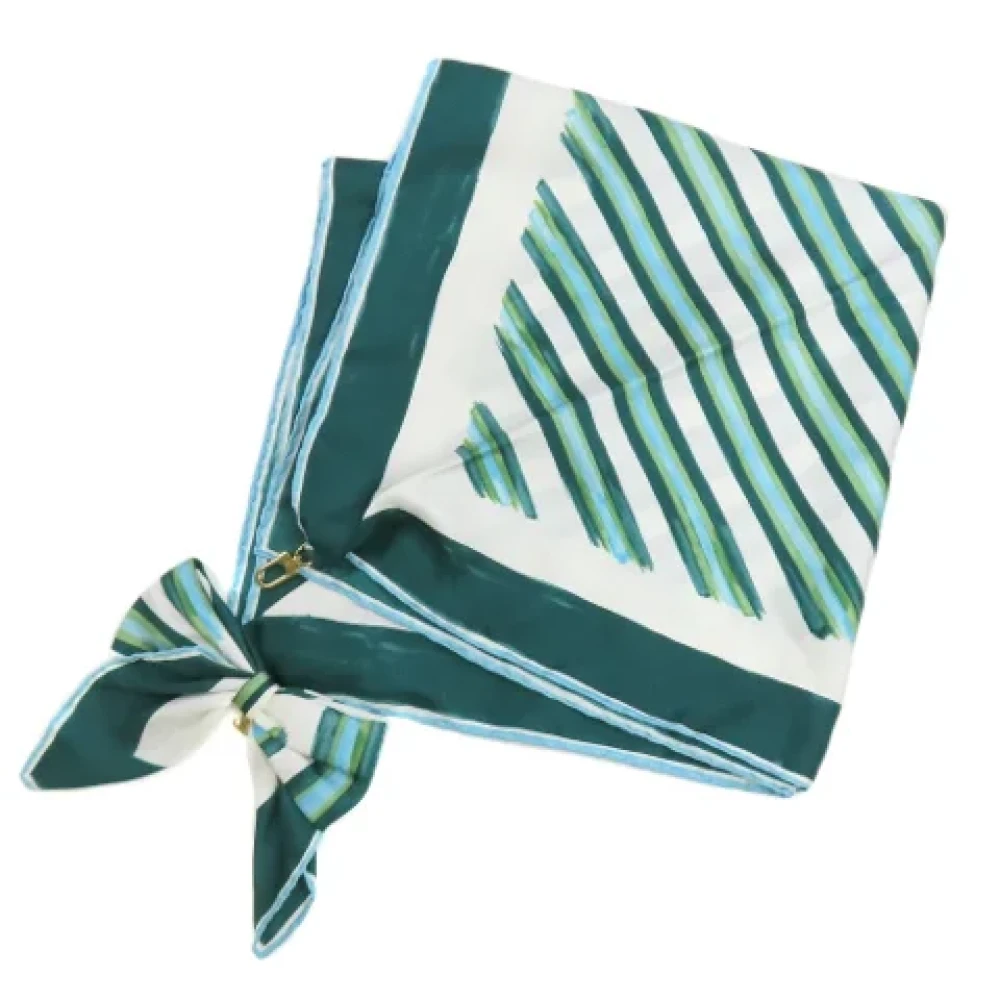 Louis Vuitton Vintage Pre-owned Silk scarves Green Dames