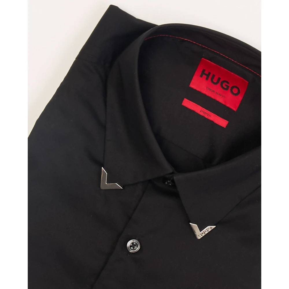 Hugo Boss Zwarte Slim Fit Ermo Overhemd Black Heren