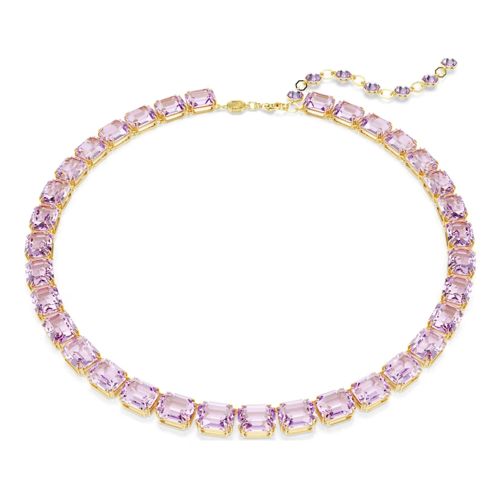 Swarovski Unisex Purple/Gold Millenia Tennis Necklace Octagon Cut -Plated 5705754