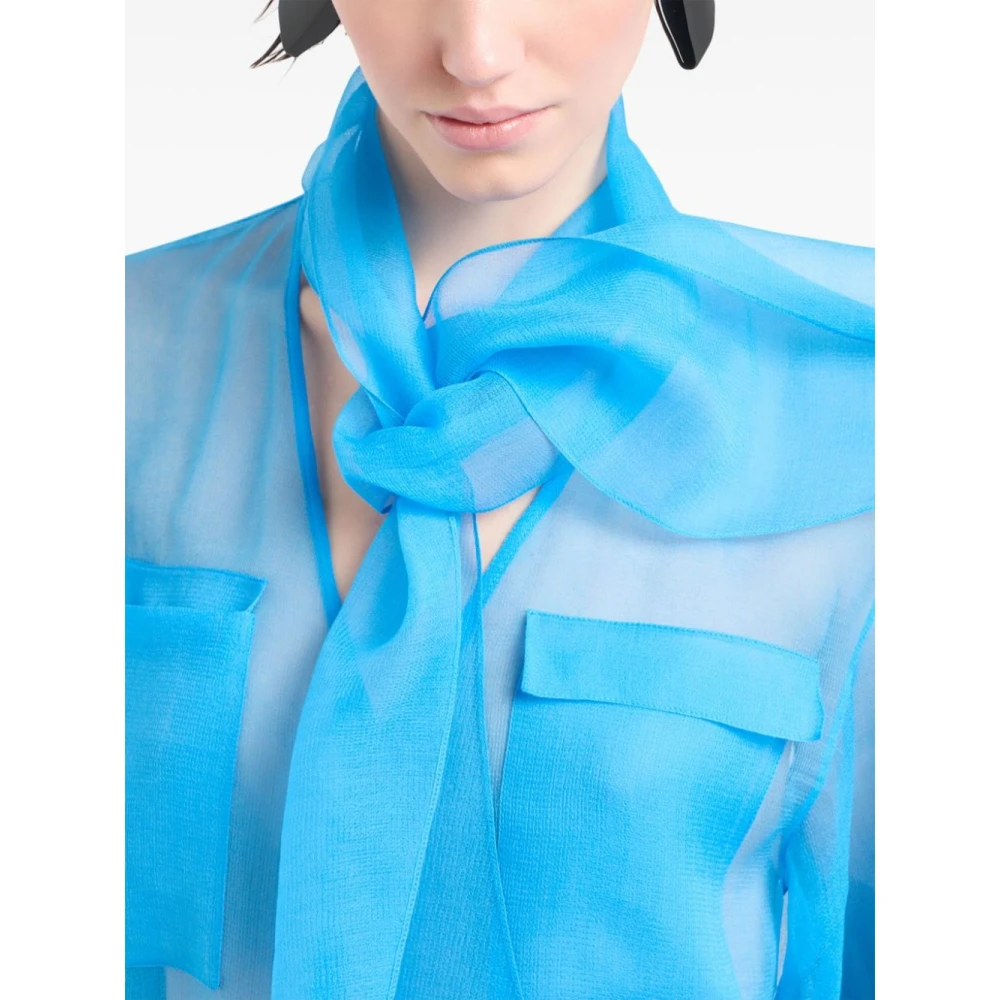 Giorgio Armani Elegante Overhemden Collectie Blue Dames
