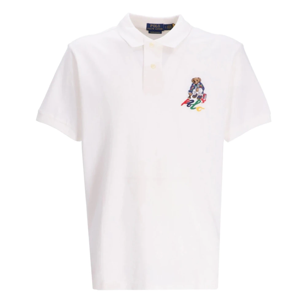 Polo Ralph Lauren Beerprint poloshirt met korte mouwen White Heren