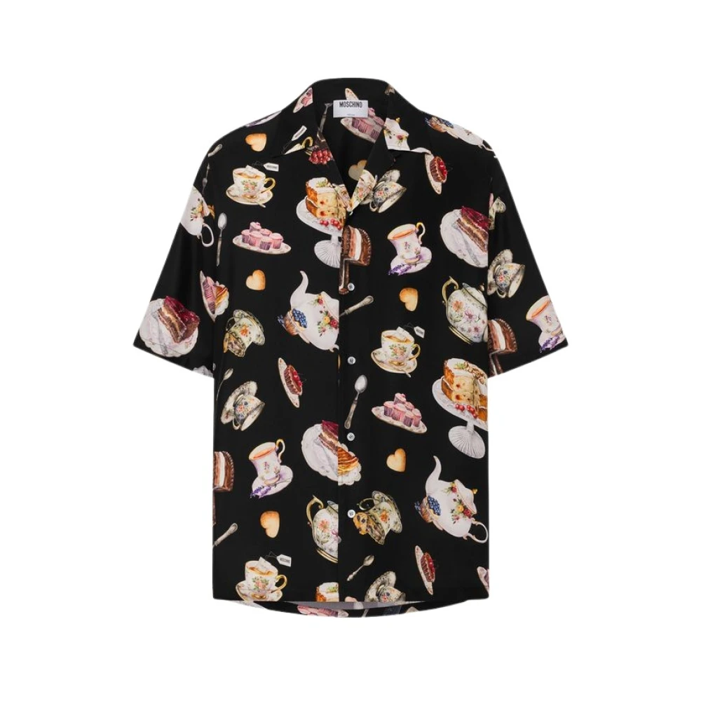 Moschino Multicolor Skjorta I Tryckt Sidenatlas
