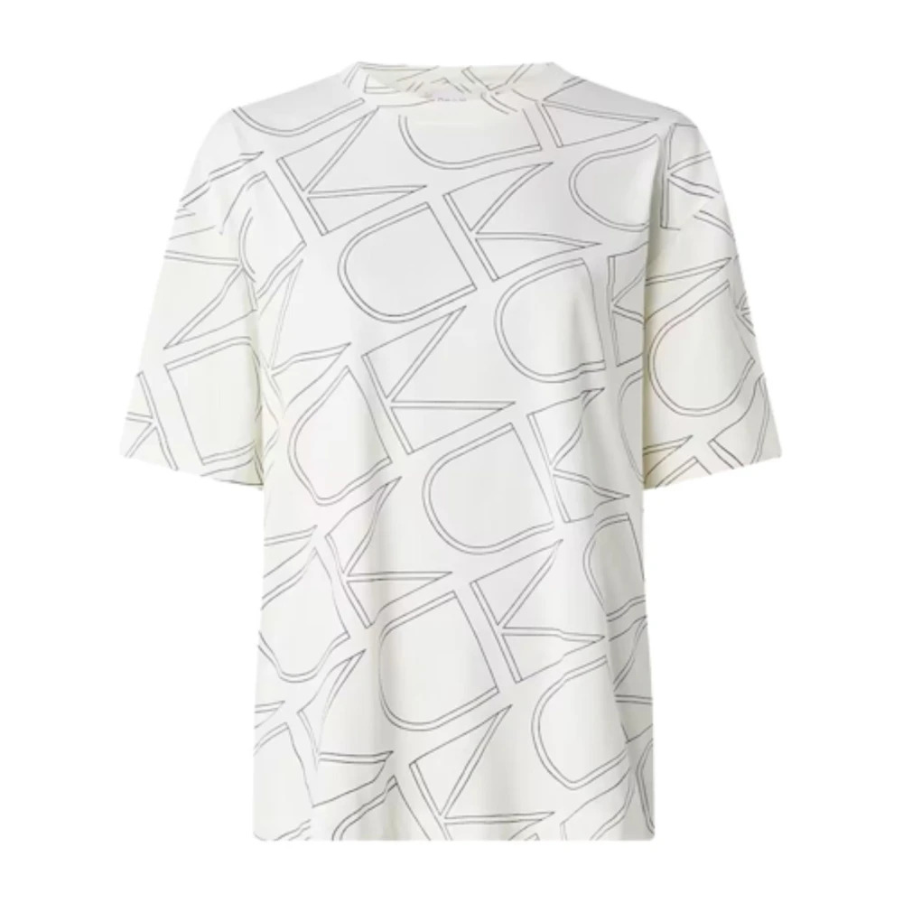 Calvin Klein Monogram All Over T-Shirt Vrouwen White Dames