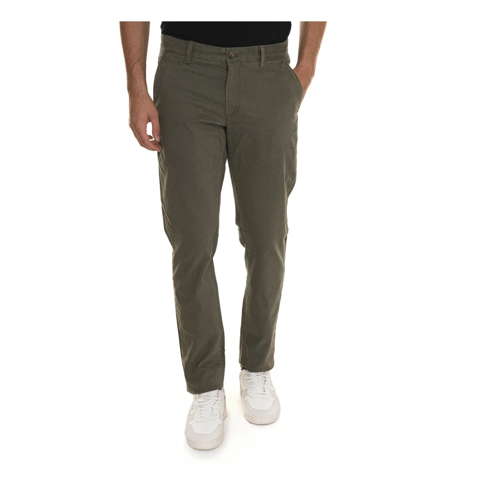 Gant Katoenen Chino Broek met Logodetail Green Heren