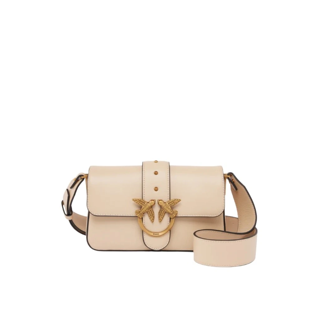 Pinko Vrouw Beige Tassen Dames, One Size, Love One Mini Slouchy