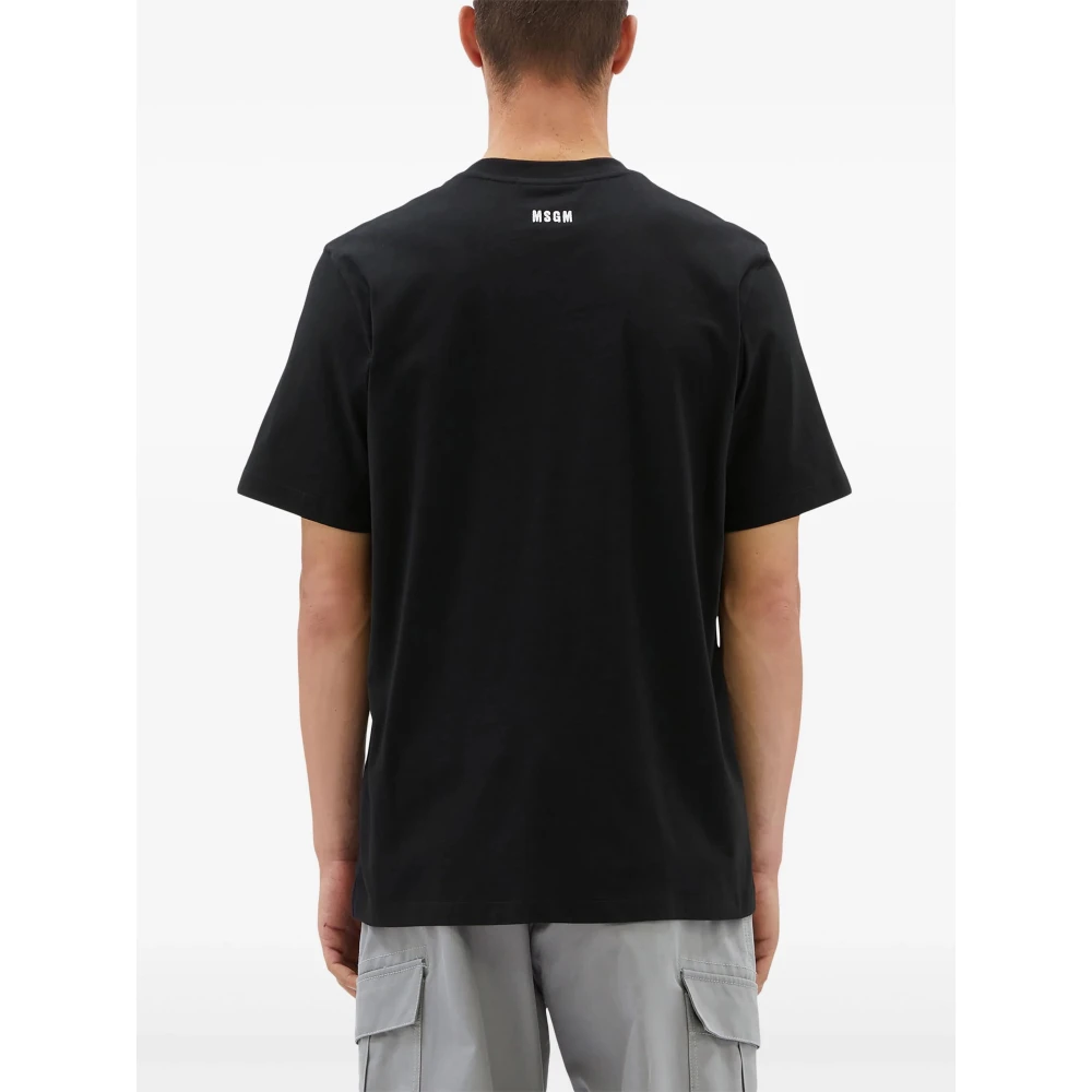 Msgm Zwarte T-shirts en Polos met Logo Black Heren