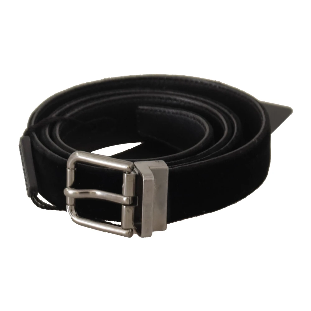 Dolce & Gabbana Black Cotton Silver Tone Metal Buckle Belt - 85 cm / 34 Inches - Image 2