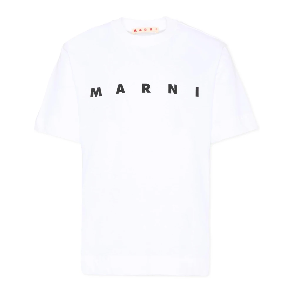 Marni Boys White Kids Short Sleeve T-Shirts, 12 Y, Short‑Sleeve T‑Shirt
